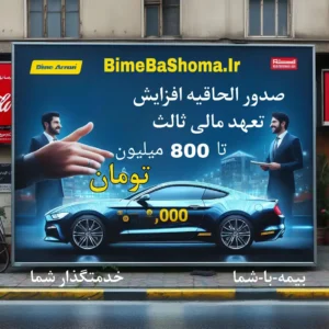 صدور الحاقیه افزایش تعهد مالی بیمه ثالث تا 800 میلیون تومان 1 الحاقیه تعهد بیمه ثالث